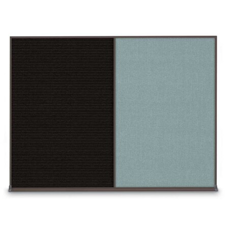 United Visual Products Double Door Radius Plus Corkboard, 60"X UV8004PLUS-BRONZE-CLOUD